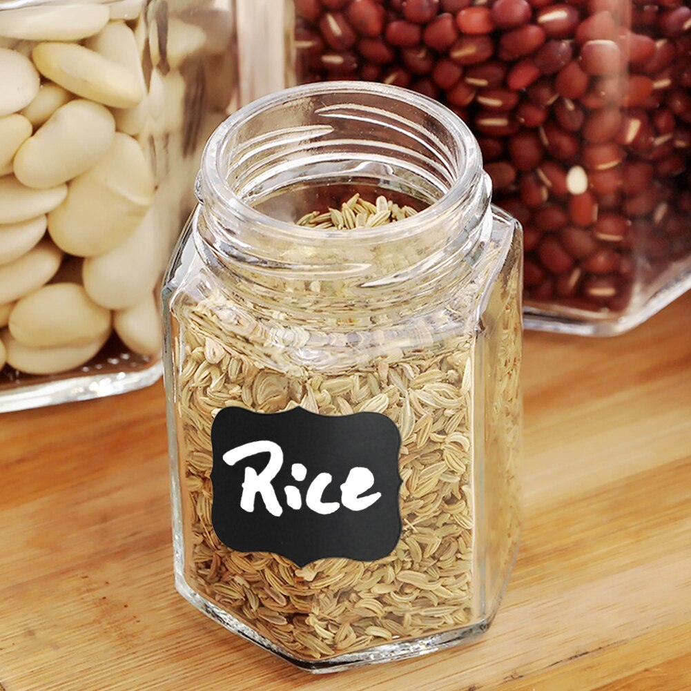 48Pcs Bord Spice Sticker Herbruikbare Jam Labels Keuken Stickers Organizer Muursticker Home Decor Schoolbord Label