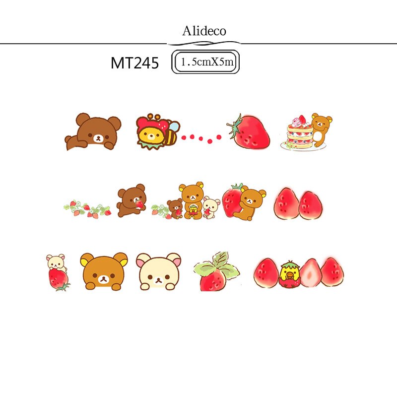 1 stk /1 mye washi maskeringstape havfrueblomst dekorativt selvklebende scrapbooking-papir japanske klistremerker 5m: 245 caomeixiong