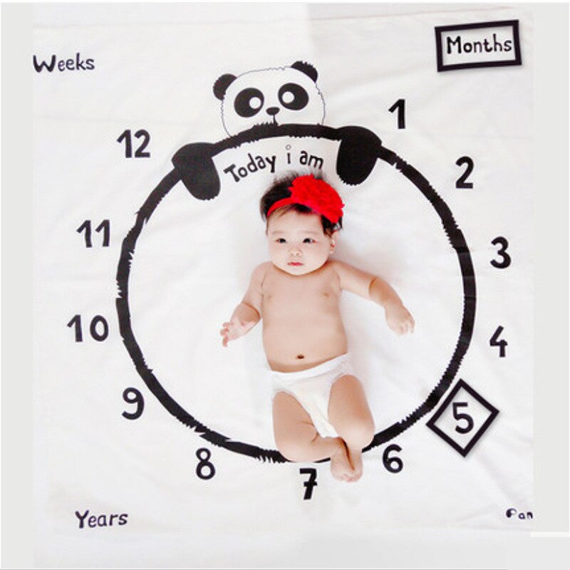 Cartoon Pattern Infant Baby Milestone Photo Props Background Blankets Backdrop Cloth Calendar Boy Girl Photo Accessories: H