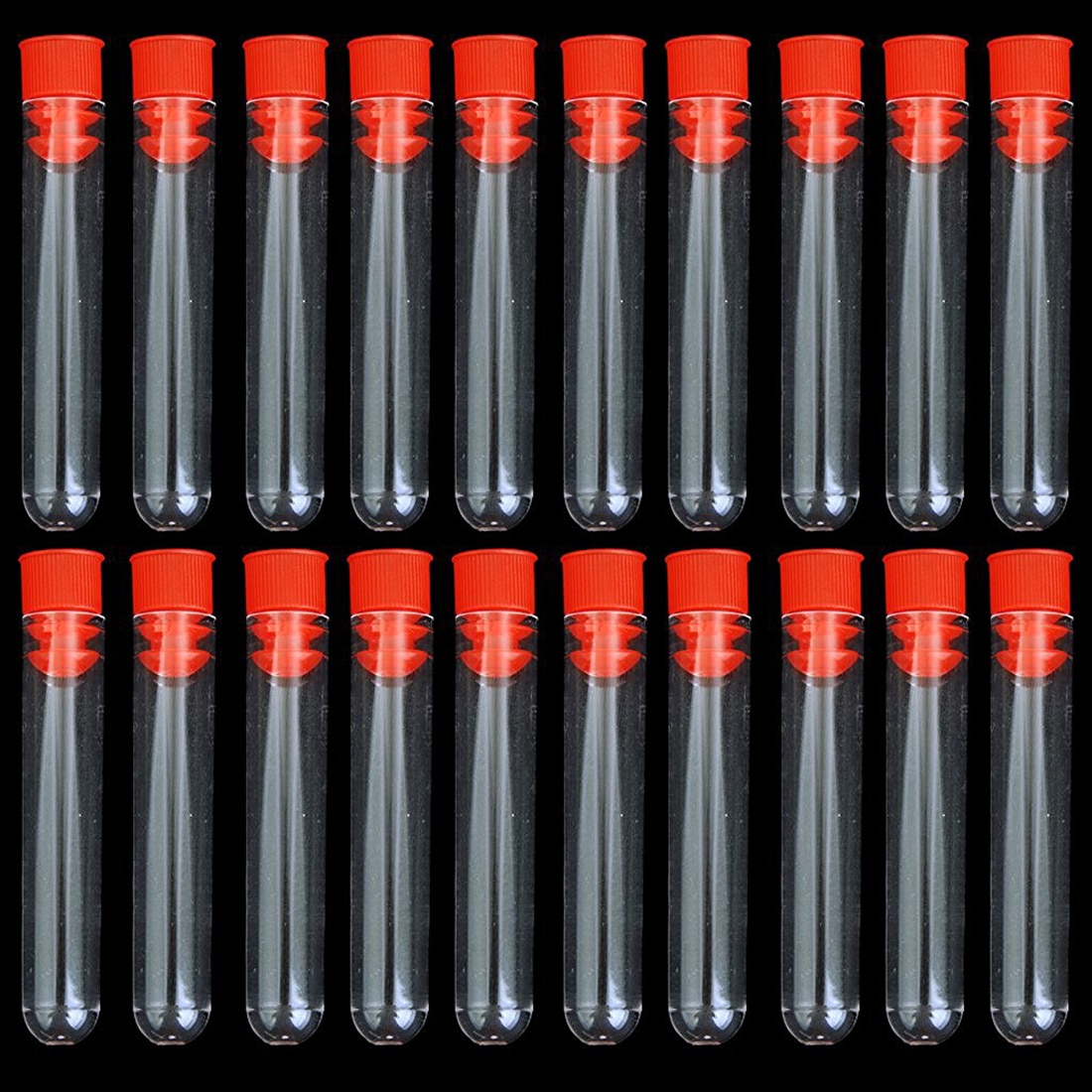 20 Pcs Non-Voltooid Plastic Test Tubes Lab Test Tool Met Schroefdop Transparant, 12*60Mm