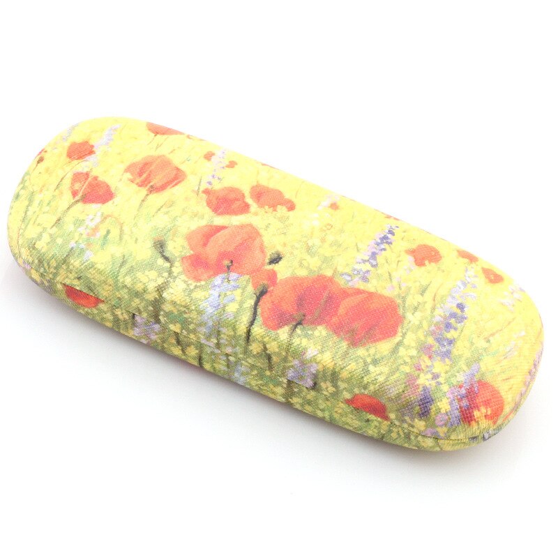 Funda de gafas de pintura al óleo para mujer funda de gafas de lectura de cuero duro para hombre Retro Unisex estampado Floral Protector de gafas