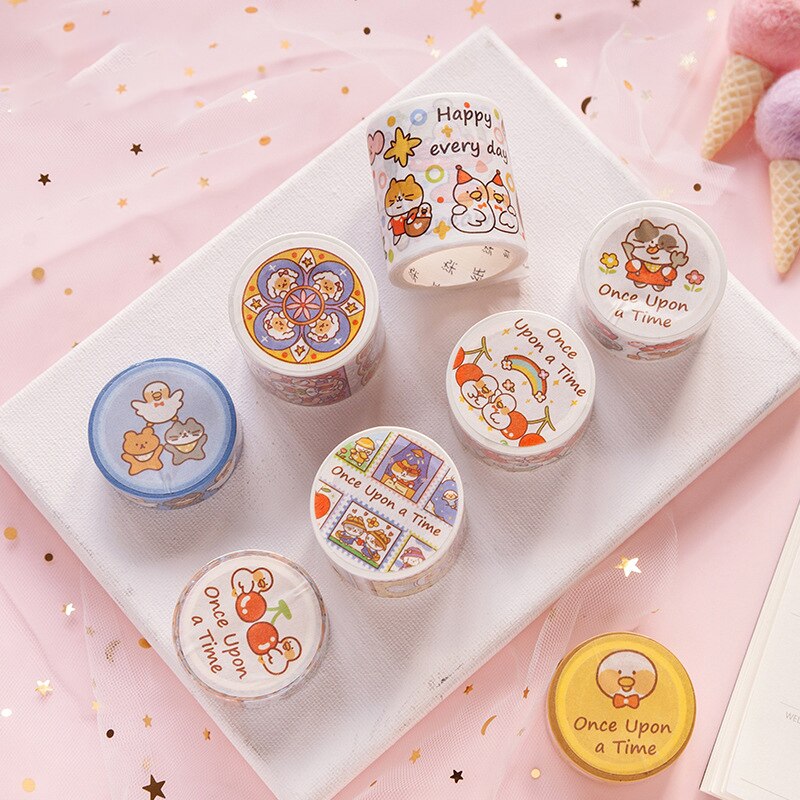 Mooie Kat Met Eend Masking Washi Tape Diy Decoratieve Plakband Voor Diary Scrapbooking Decoratie Kawaii Briefpapier