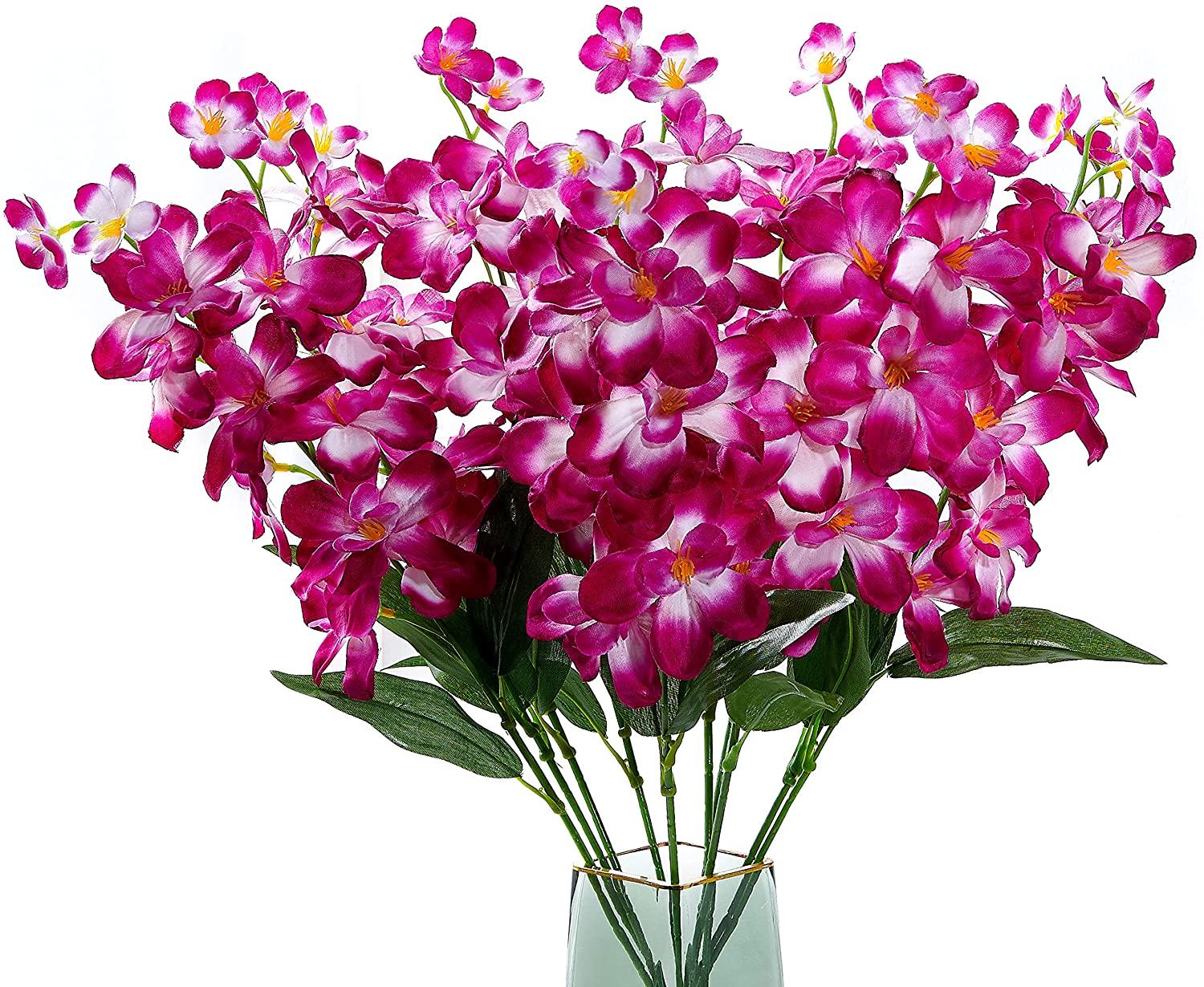 10pcs Artificial Orchids Flowers Blue Long Stems in Bulk for Wedding Home: Purple