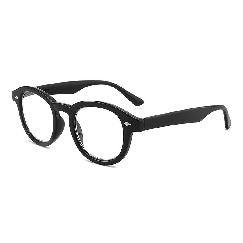 Kaedek Klassieke En Elegante Leesbril Voor De Ouderen Een Stuk Neus Pads Ultra-Licht Gedessineerde Spiegel Voor mannen En Vrouwen: Black / +100