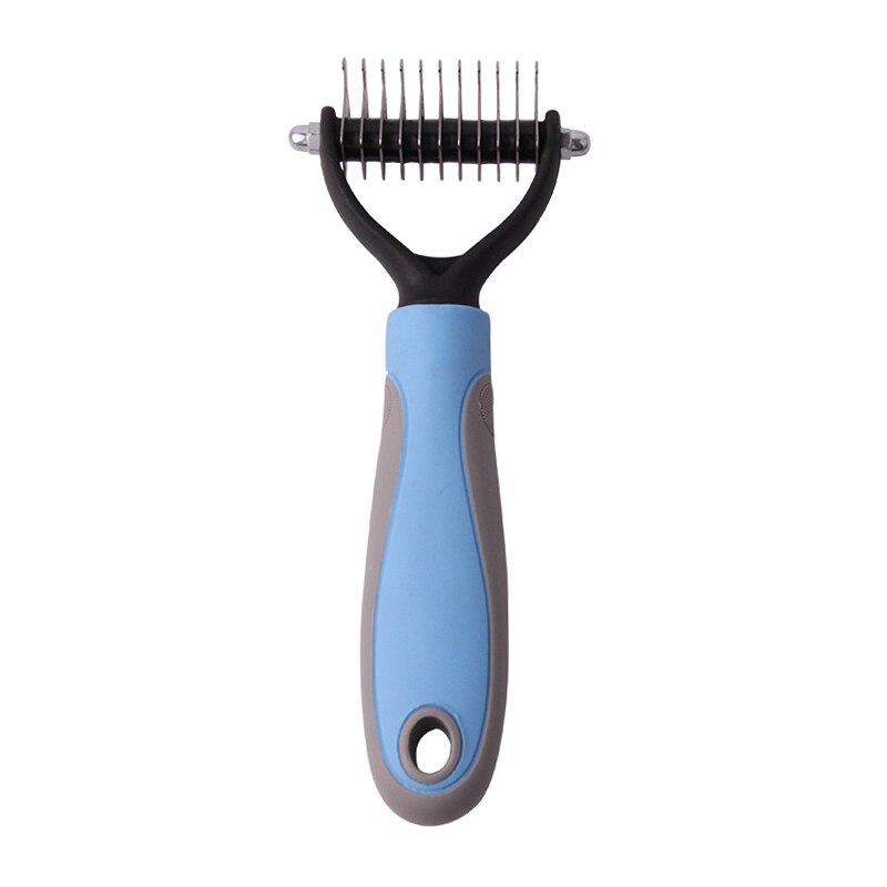 quita pelos gato y perros mascotas suministros para perros Eliminación de pelo de mascotas peine Deshedding cepillo para enmarañado Pelo Largo rizado gato perro Detangler aseo herramienta: Blue1 / S
