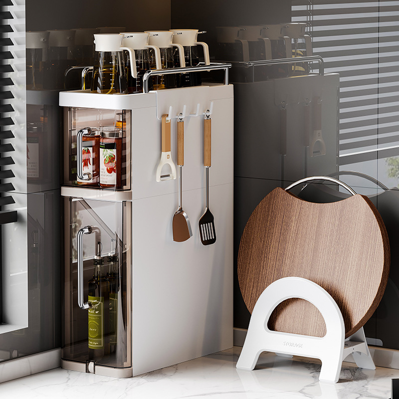 Rack de especiarias removível, multifuncional, organizador de temperos doméstico para bancada de cozinha doméstica, armários estreitos, armário de especiarias