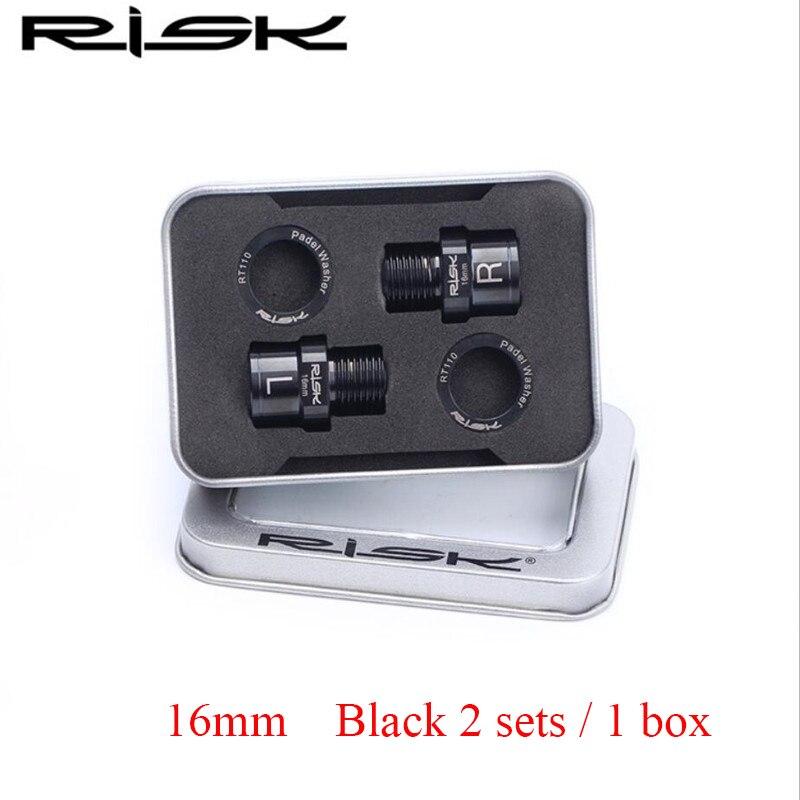RISICO Titanium Fiets Pedaal Verlengen Bouten Axiale Core MTB Mountain Road Pedaal Lager Extender Axiale Converter Pedaal Extension: 16mm Black