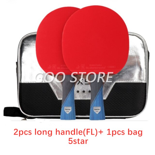 KOKUTAKU Racket 4/5/6 Star Carbon Table Tennis Racket ITTF KOKUTAKU Ping Pong Bat Paddle: 2pcs FL 5STAR