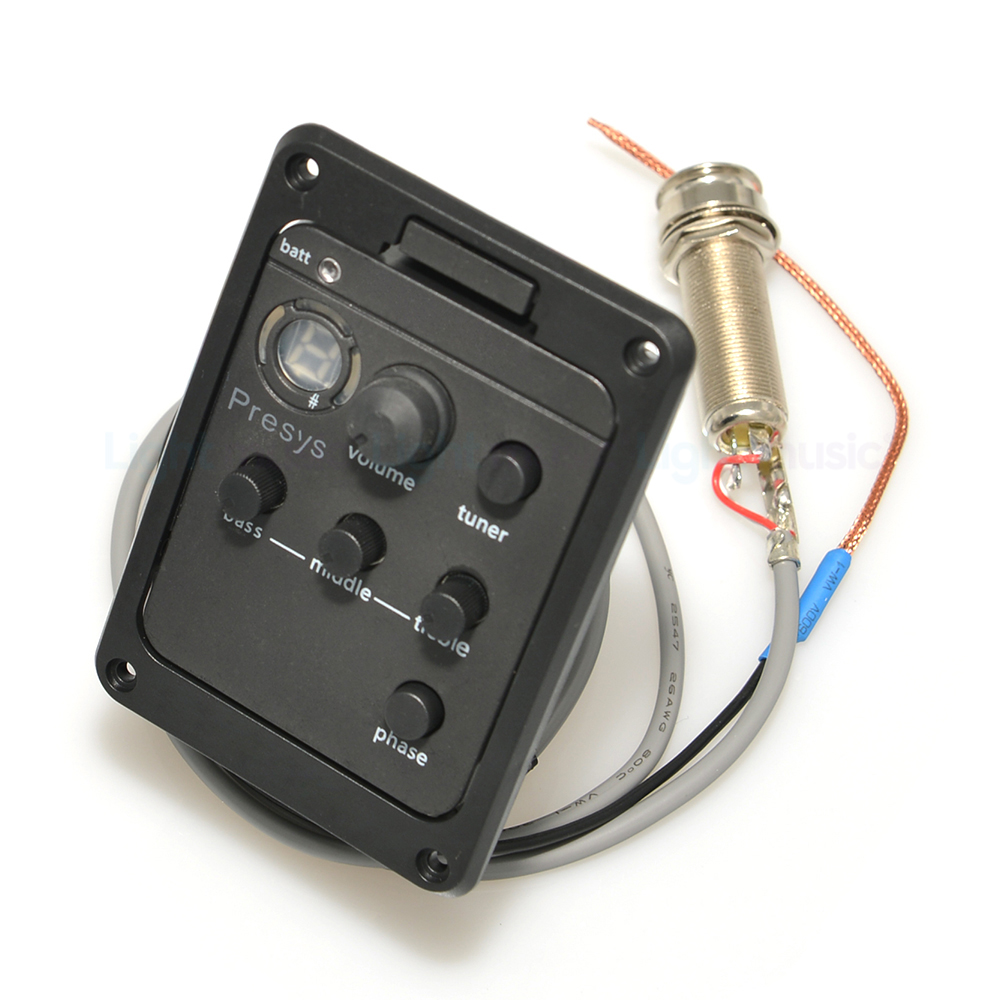 4-bands pick-up voorversterker voor akoestische gitaar EQ Tuner Piezo Mic Beat voor Presys Blend 301: WHITE