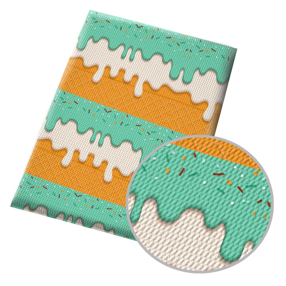 Bubble Fabric Textile Sewing Cloth Fabrics Printed Ice-cream Designs DIY Craft Dress Apparel Sewing Supplies 50*145cm: BL1107