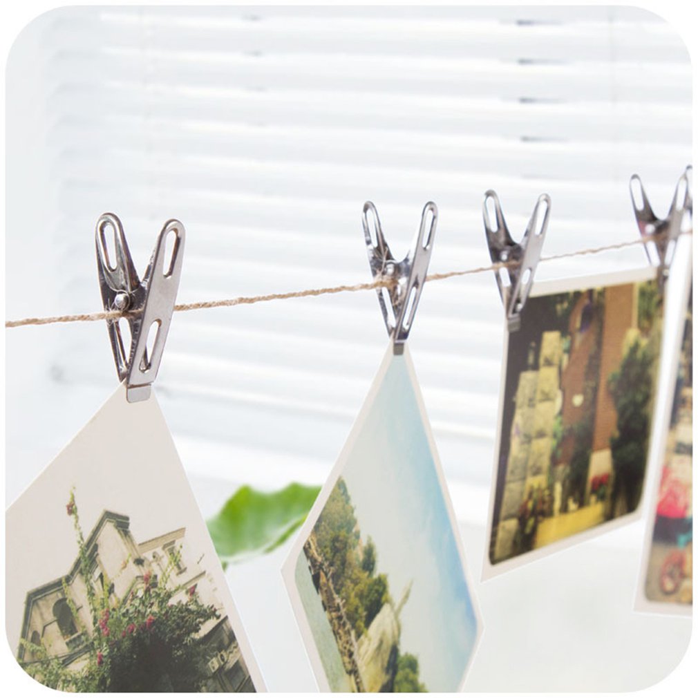 Clothes Clip Multi-function White Tablet Stainless Steel 410 20pcs Solid Durable Hang Clothes Storage Clip