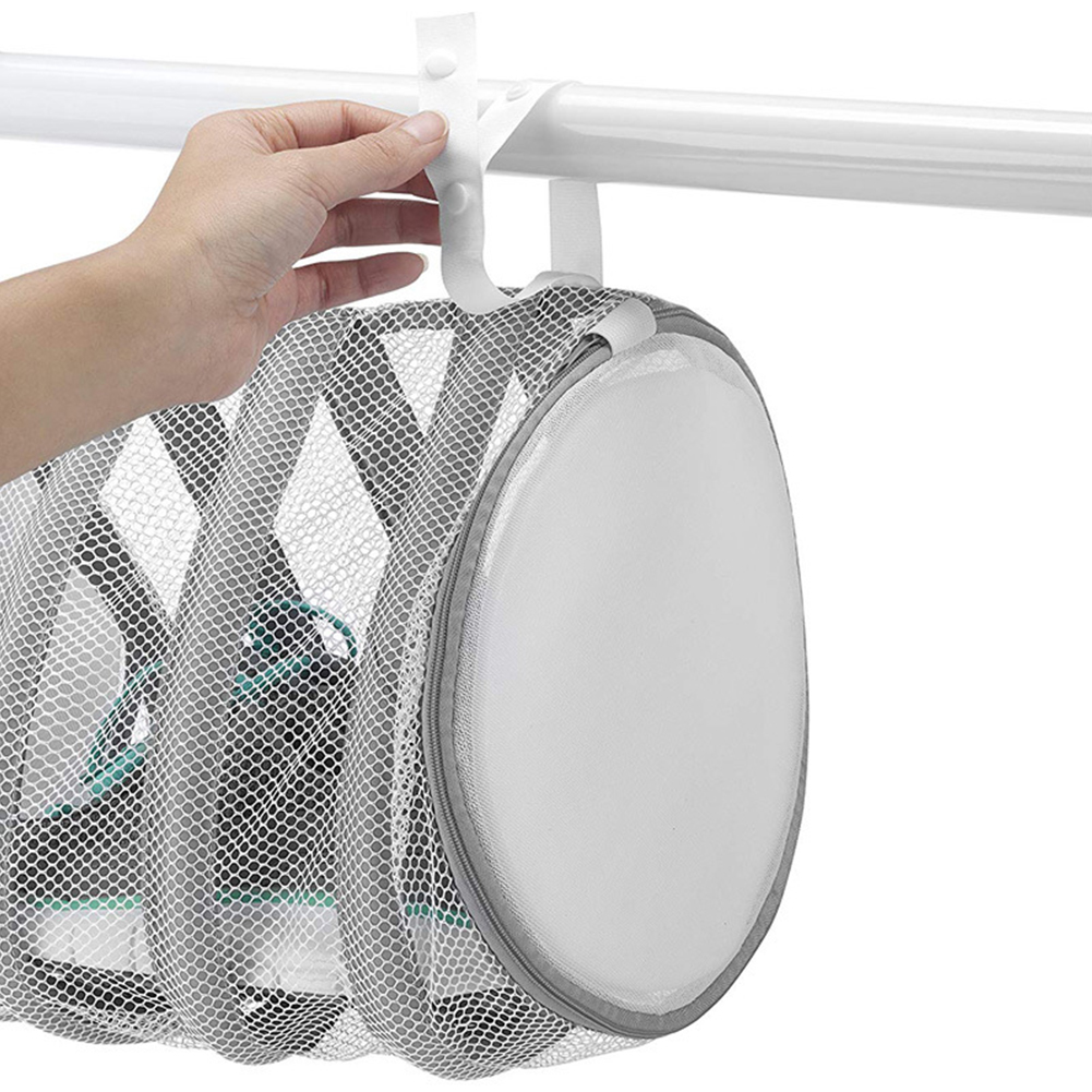 Sac de lavage de chaussures en Polyester, Machine, Durable, avec boucles suspendues, filet de lavage, stockage de nettoyage, séchage de linge de protection, salle de bain