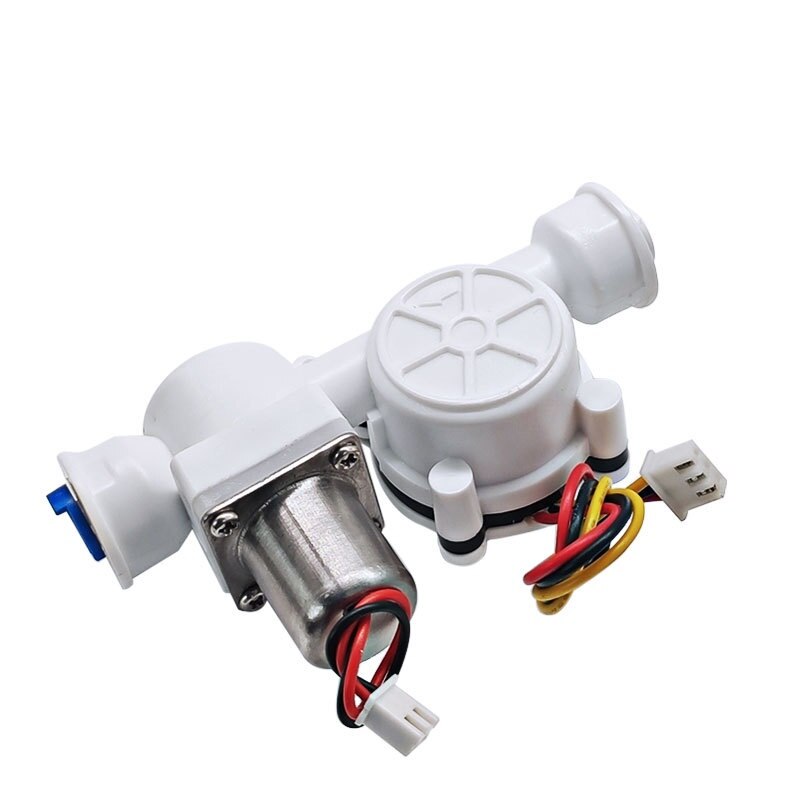 6mm PE quick fit 1/4" Plastic Water Hall Flow Sensor + Solenoid Pulse Valve