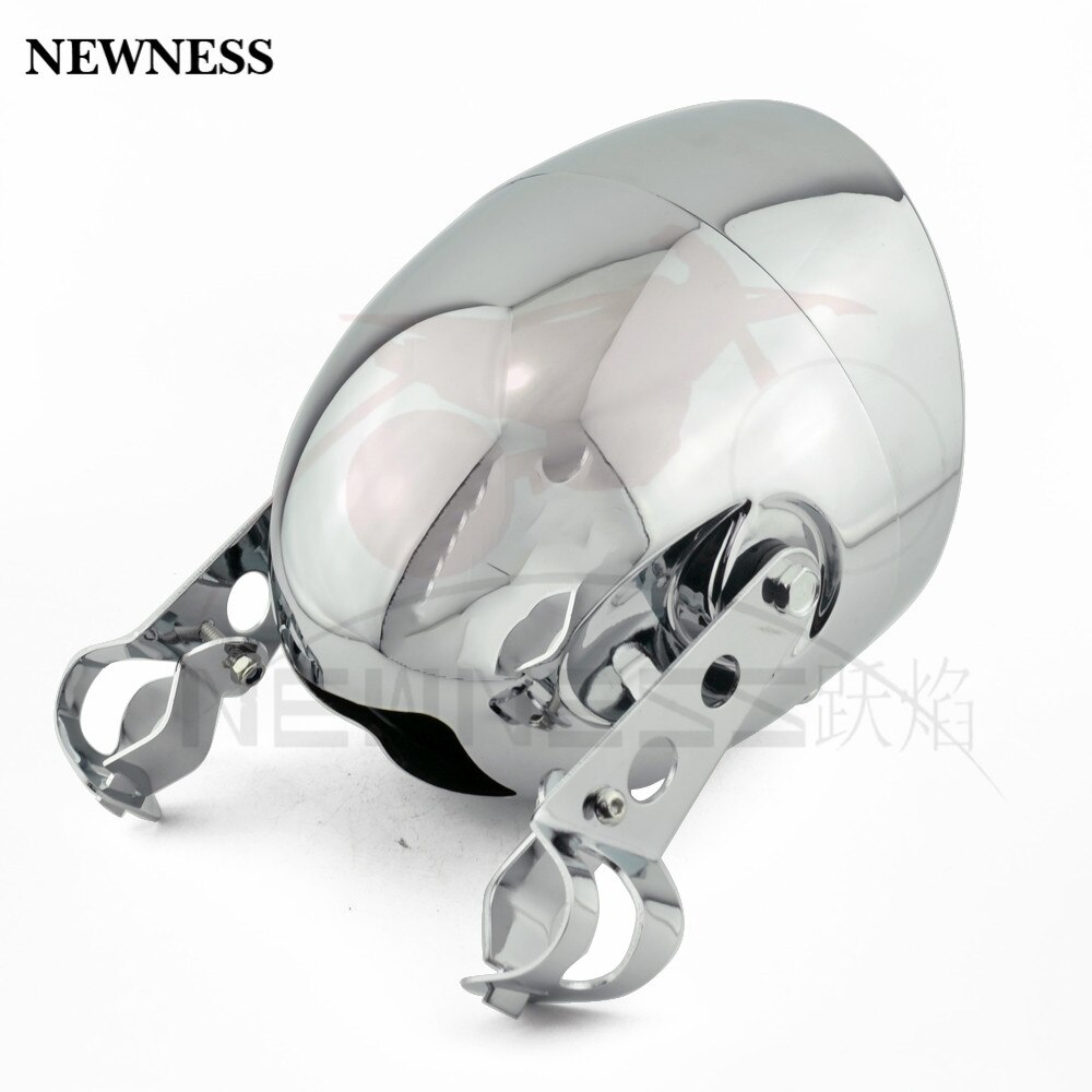 5.75" LED Side Mount Motorcycle Bullet Headlight Light Headlamp Spot 35-43mm Bracket For Harley Bobber Chopper