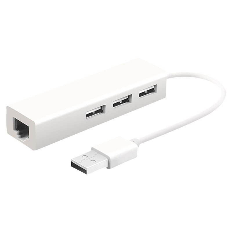 USB Ethernet Adapter USB 2.0 Zu RJ45 Lan Hub USB 3 Hafen Netzwerk Karte Für XiaoMi Kasten Für Mac OS Tablette LapPC schalter Ethernet USB: weiß