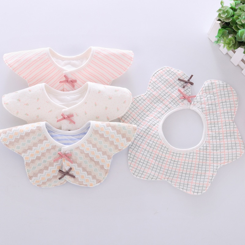 Baby Bibs Cotton Flower Waterproof Cloth Bibs Saliva Towel Rotating Baby Babador Feeding Smock Infant Burp Cloths Bandana Bibs