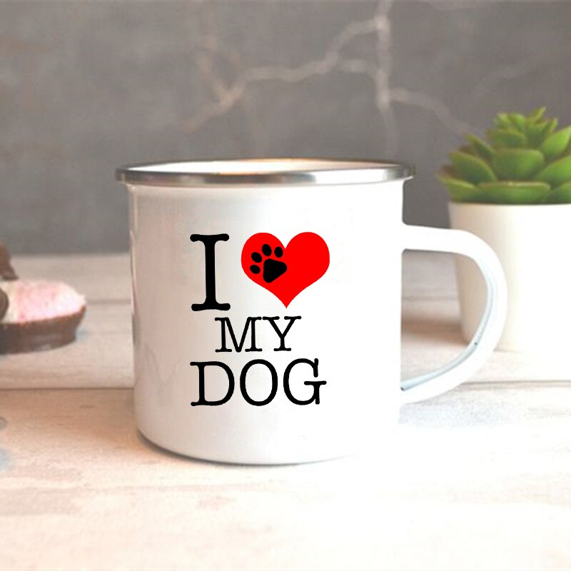 Tasse à café, thé, thé, café, boisson, Dessert, petit déjeuner, lait, Vintage, poignée, , I Love My Dog: XH2376-A015WH-8