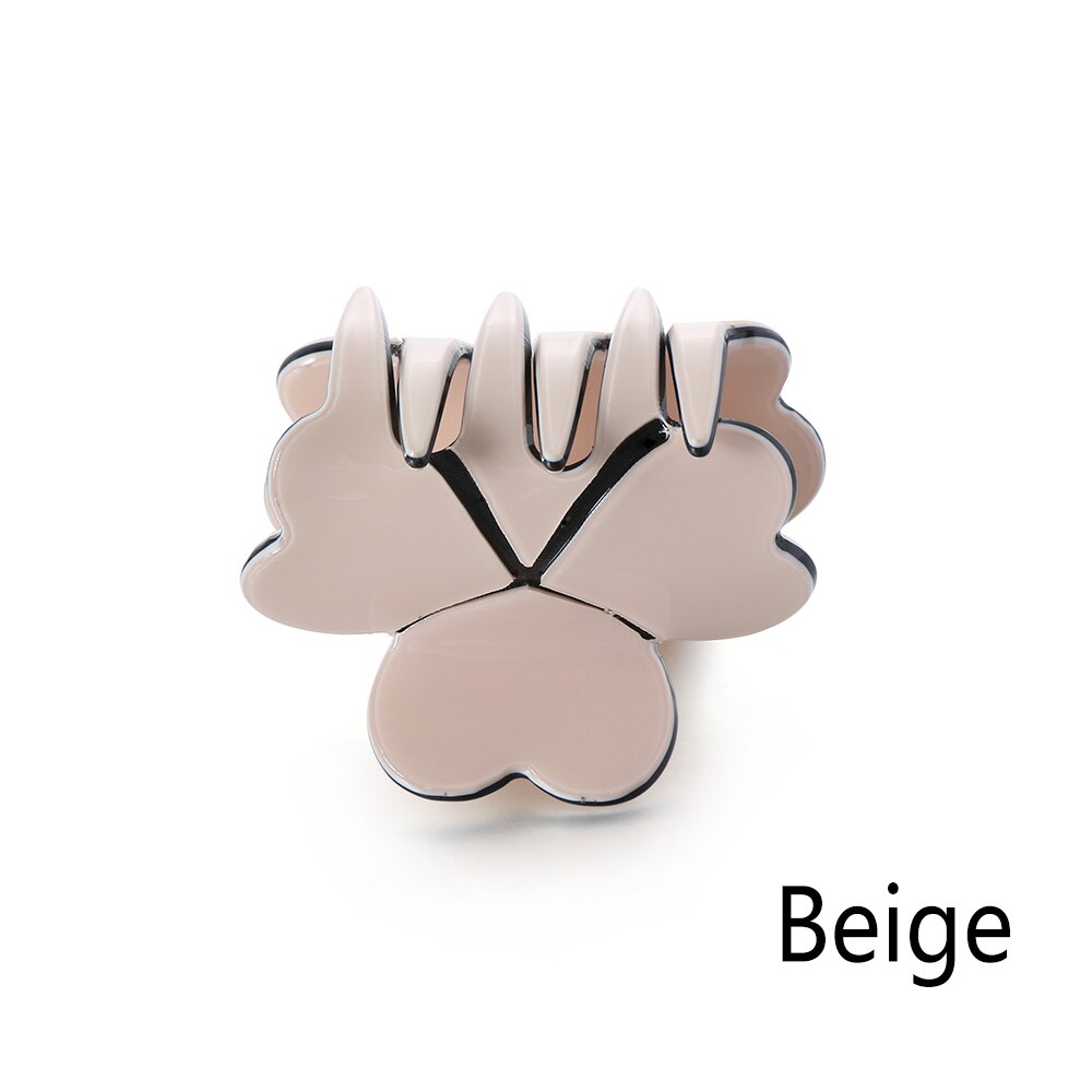 1 stuks Mini Acryl Klavertje Vier Haarspelden Vrouwen Kleurrijke Haar Klauwen Clips Clamp Haarspeldjes Haarspelden Styling Tools Accessoires: Beige