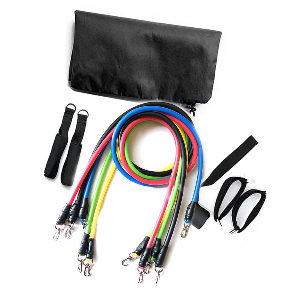 11 unids/set TPE expansor de pecho cuerda elástica tirador bandas de entrenamiento portátiles banda de tensión cuerda de tracción para hacer ejercicio cuerda de tracción látex