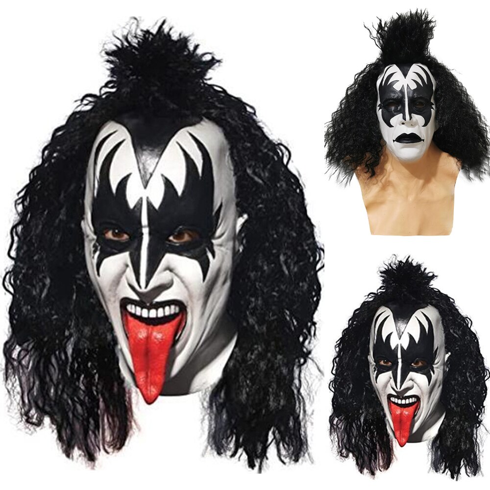 Disfraz-accesorio Simmons Punk máscara Cosplay Vocal máscara de cierre máscara de lengua Hollowen disfraz-Máscaras de utilería