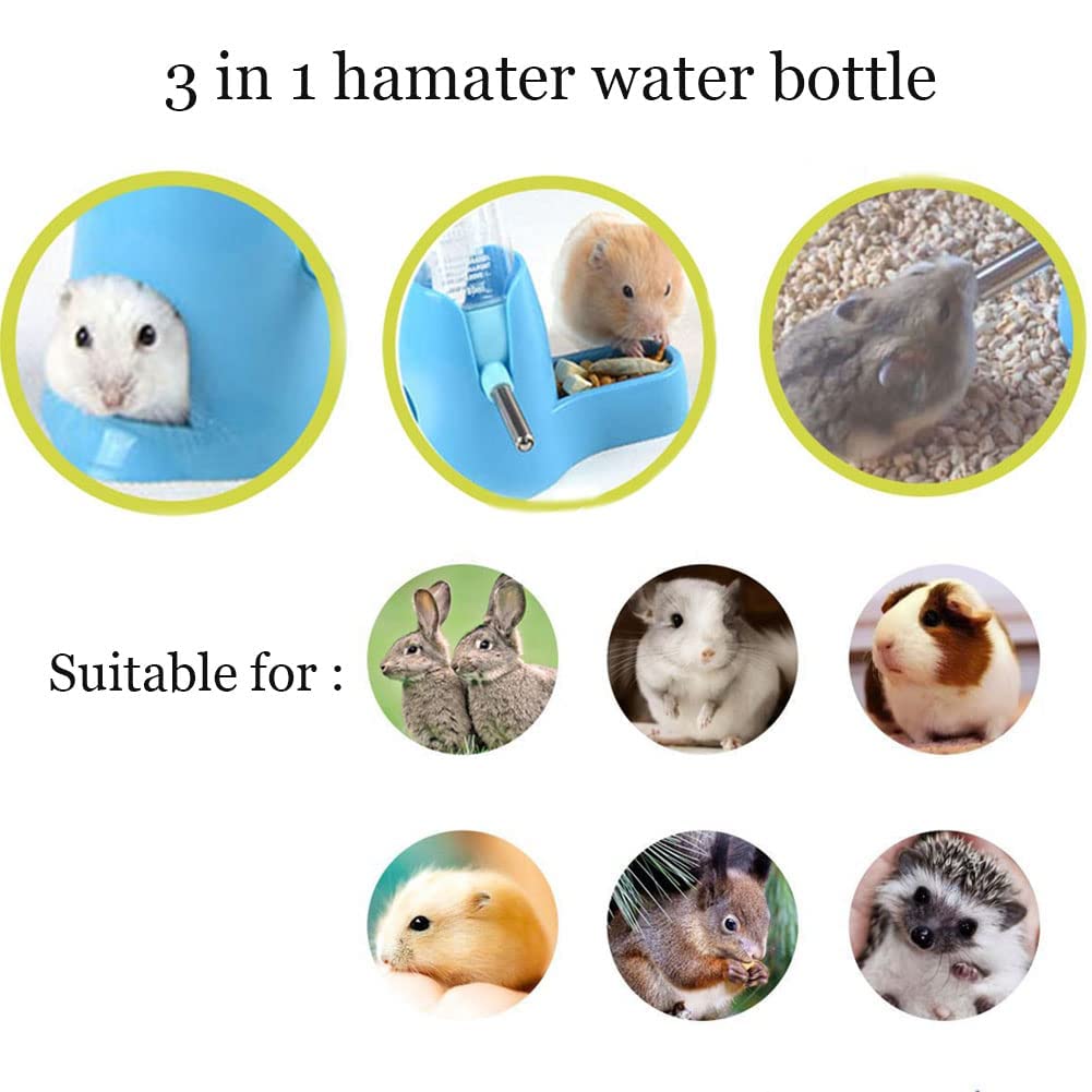 Small Animal Water Bottles 2 in 1 Free Standing Bottle Cage Hanging Water Dispenser Suitable for Hamsters Bunny