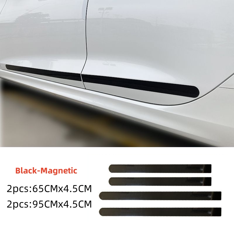 Adhesive-Free/Magnetic Car Door Anti-scratch Strips Black White Rubber Body Side Edge Guard Decoration Protective Stickers: army green