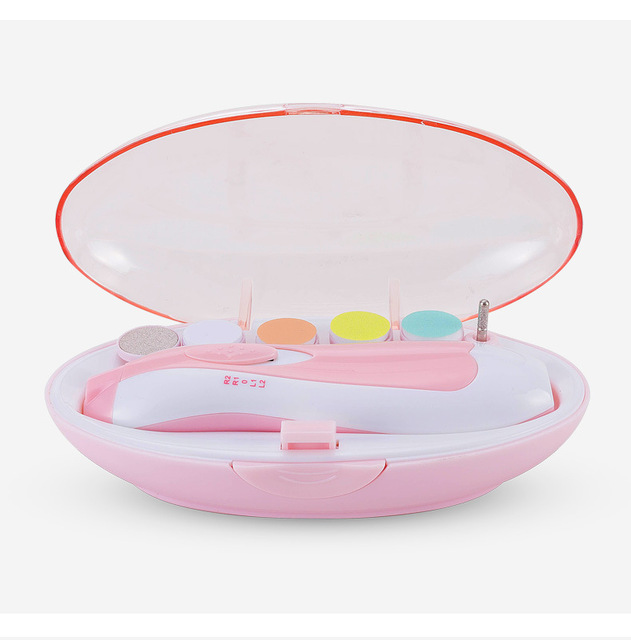 Elektrische Baby Nail Trimmer Baby Schaar Babies Nail Care Safe Nagelknipper Cutter Voor Kids Baby Newbron Nail Trimmer Manicure: Pink