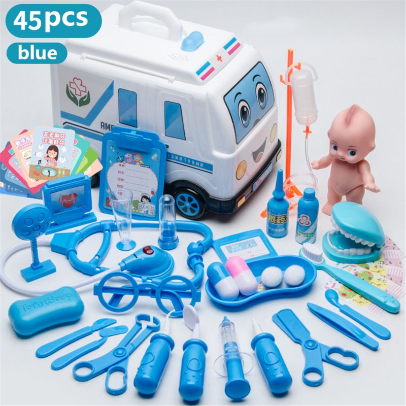35/45 pçs meninas role play médico jogo medicina simulação dentista tratar dentes fingir jogar brinquedo para a criança do bebê crianças