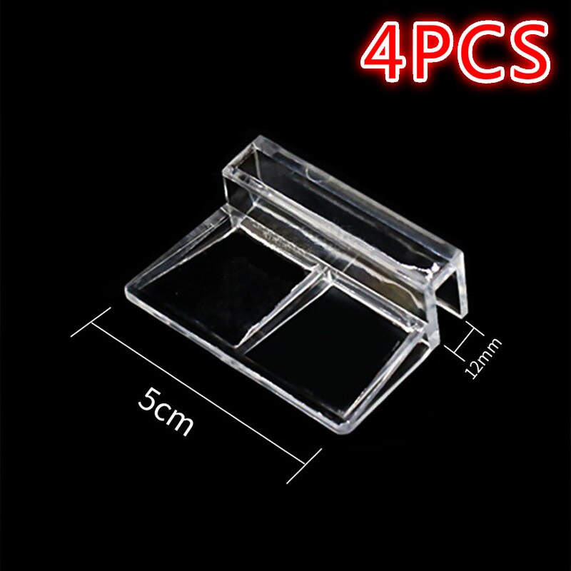 5/6/8/10/12Mm Acryl Clips Glas Deksel Aquarium Ondersteuning Houders Beugel aquarium Accessoires: 12mm 4pcs