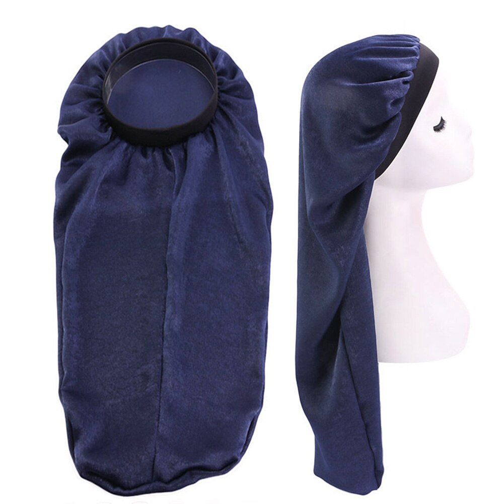 Gorro Floral largo de satén con cola para mujer, gorro para dormir de noche, herramienta de salón, gorro Herramienta de Peinado para el cuidado del cabello