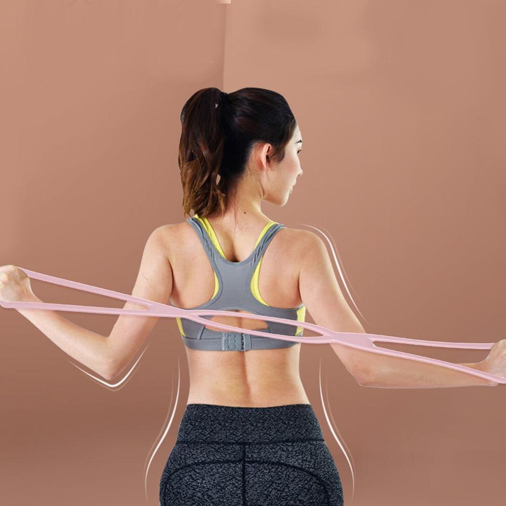 TPR Resistance Bands 8 Rally Beautiful Back Open Shoulders Chest Expansion Yoga Elastic Band High Elastic Fitness Equipment