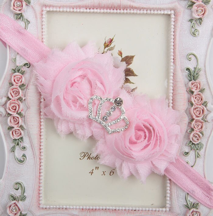 1 st bebis flicka pannband huvudbonad hårband spädbarn nyfödd hårtillbehör kläder prinsessa barn barn småbarn krona blommig: 13