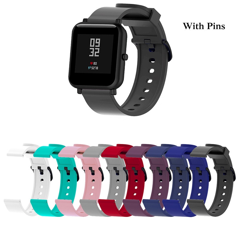 Silicone Sport Polsband voor xiaomi Huami amazfit Bip Smart Horloge Band 20mm Vervanging Band Armband Smart Accessoires