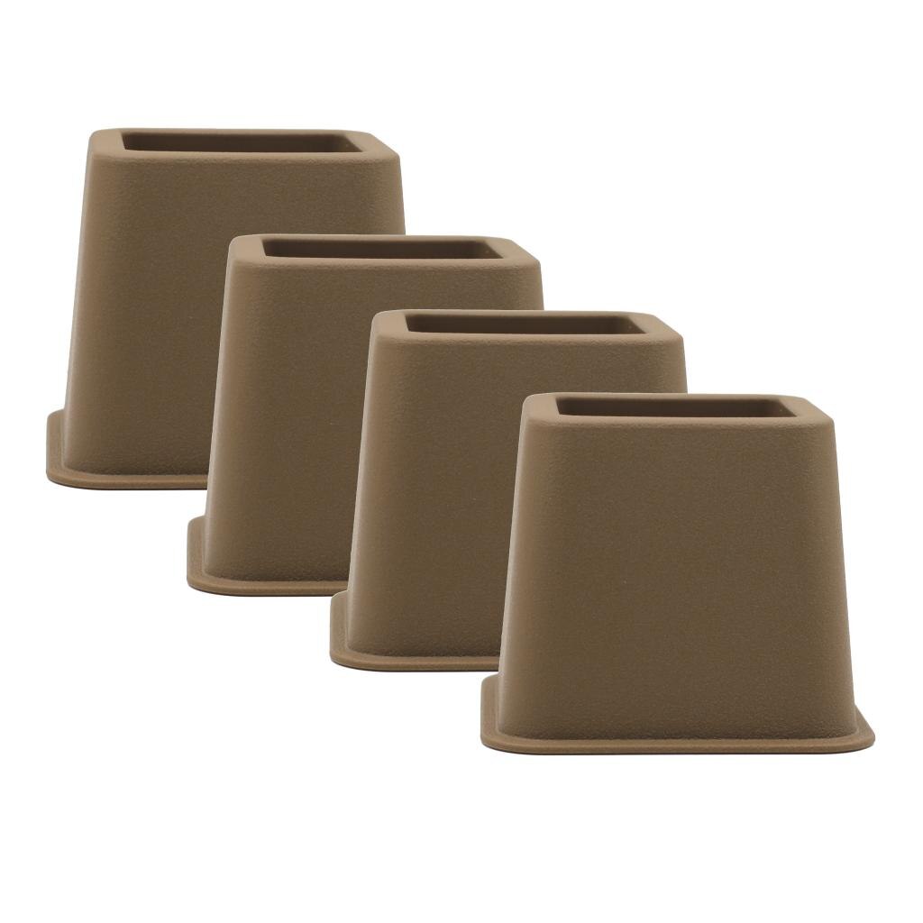 Elevadores de muebles resistentes ajustables de 4 piezas, elevador de patas para sofá/cama/mesa/silla: Brown 3inch 4pcs