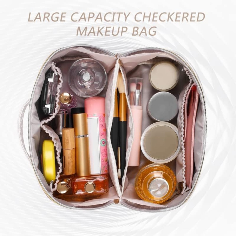 Bolsa de cosméticos para maquillaje, kit de aseo femenino de gran capacidad, estuche de viaje con cremallera, bolsa de almacenamiento, caja organizadora de lujo para mujer