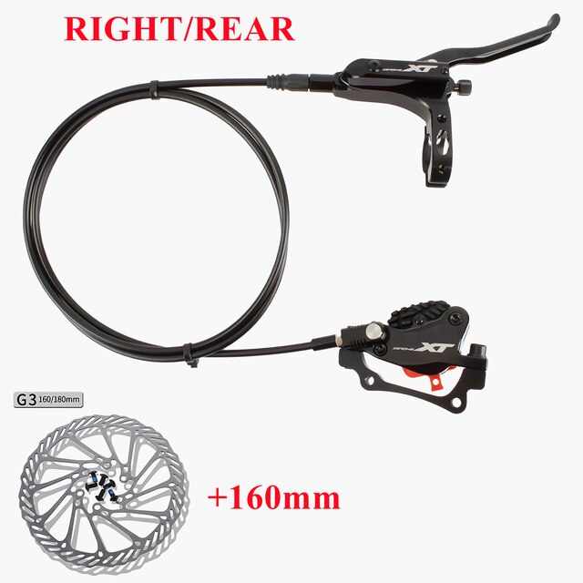Nollställande mtb 4 kolv hydraulisk skivbroms xt med kylning full meatal pads cnc tech mineral oil broms för am enduro  e4 zee  mt200: Rr 160mm