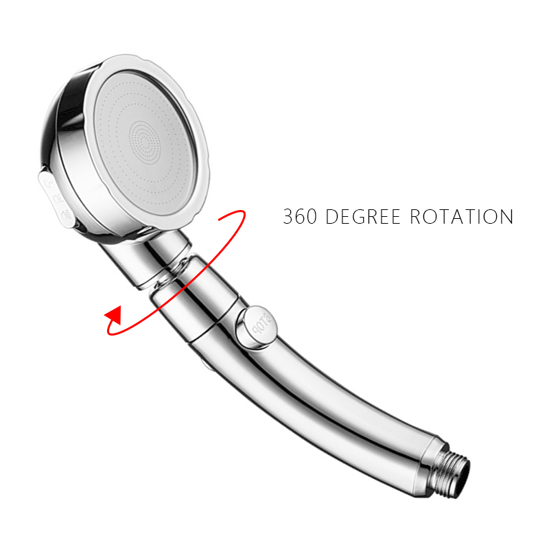 Handheld Shower Head Adjustable 360 Degrees Rotating Water Saving Shower Head 3 Mode Water Pressure Shower Head With Stop Button