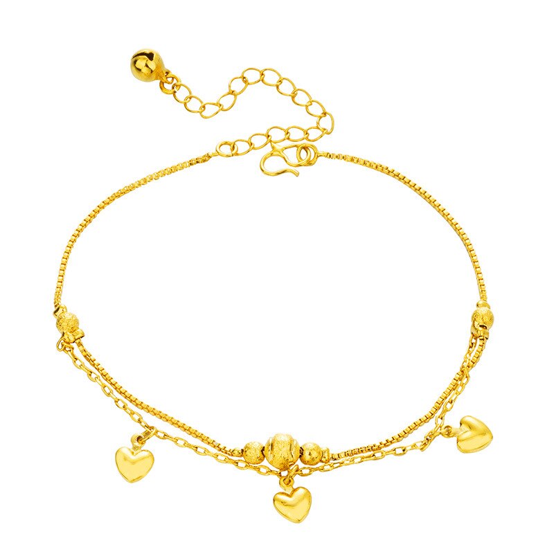 Women Gril Tassel Chain heart shape Gold Metal Chain Anklet Ankle Bracelet Foot Chain Jewelry Beach Anklet: Default Title