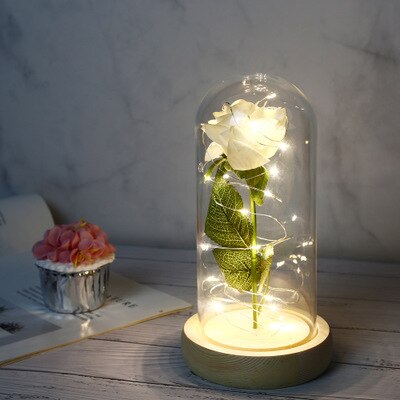 Medium Beauty And The Beast Rose Forever Rose LED Flashing Rose Forever Rose Lamp Night Light Romantic Valentines Day