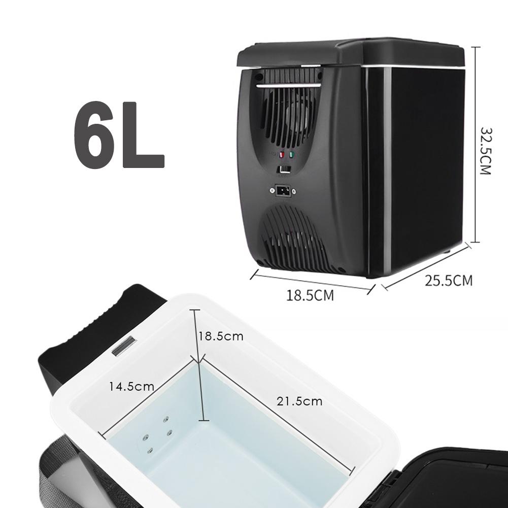 Mini bilkylskåp 12v kylskåp frysvärmare 6l automatisk frys kylare och varmare bärbar isbox resa elektrisk kyl för bil