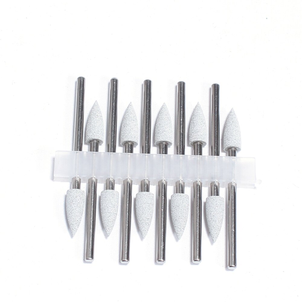 Unid/set de brocas de silicona para uñas, brocas de goma para manicura, brocas de fresado eléctrico rotativo, herramientas de rebaba, 10 unidades