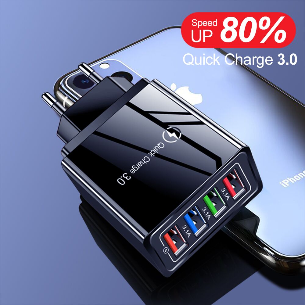 USB Charger Quick Charge 3.0 4.0 EU/US Plug Tablet Chargers For iphone 12 Huawei Fast Charging Universal Wall Mobile Phone