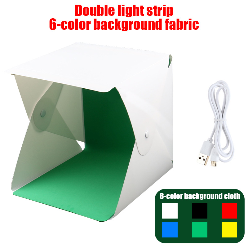 Lightbox pieghevole Fotografia portatile Tenda da studio fotografico a portato Softbox kit di sfondo mini scatola luminosa USB per fotocamera DSLR: Default Title