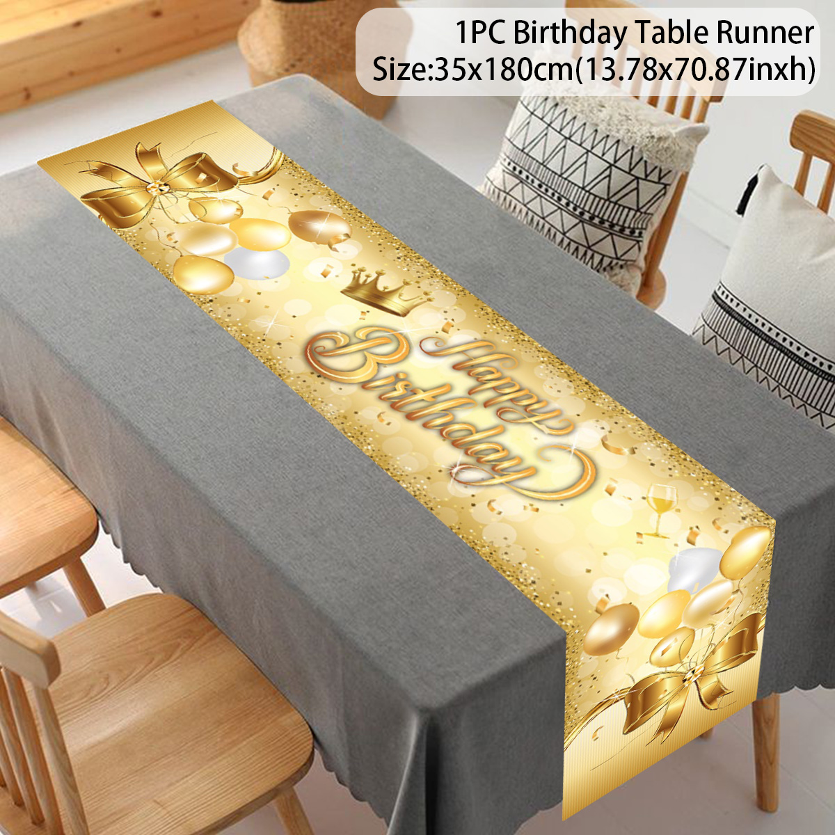 Schwarzgold glücklich Geburtstag Tischläufer 30. 40. 50. Geburtstag Party Dekoration Erwachsene Jubiläum Geburtstag Partyzubehör: Licht Grün