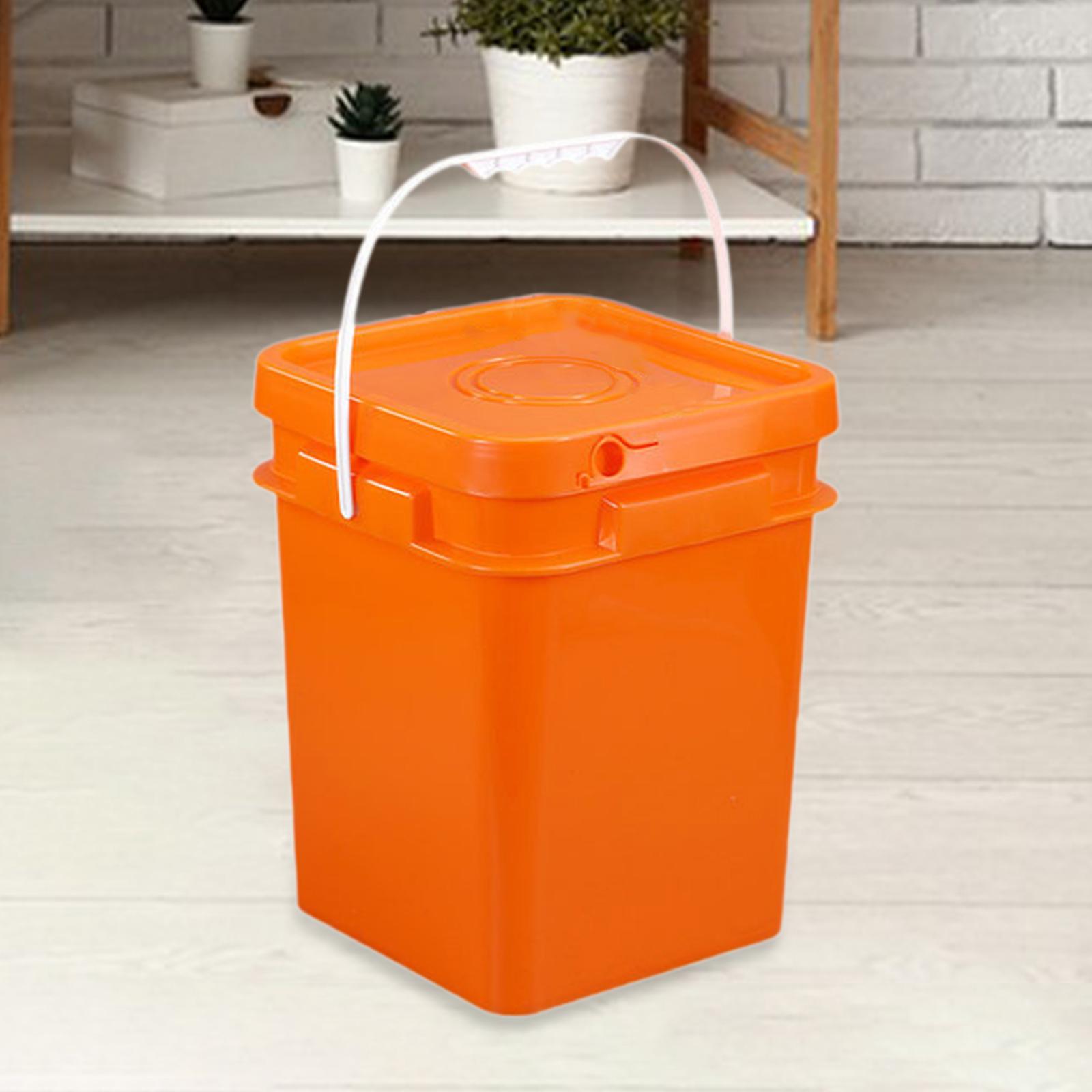 Vierkante emmerem met handvat en deksel Universele emmer voor buiten Autowassen Thuis Keuken Garage DIY-projecten Verfwater