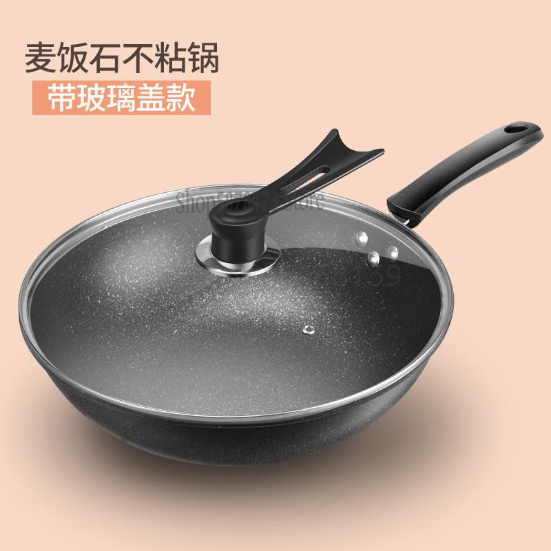 Stenen wok antiaanbak wok multifunctionele kookpot inductiekookplaat pan huishoudelijk gasfornuis voor pot: Oude boer 3
