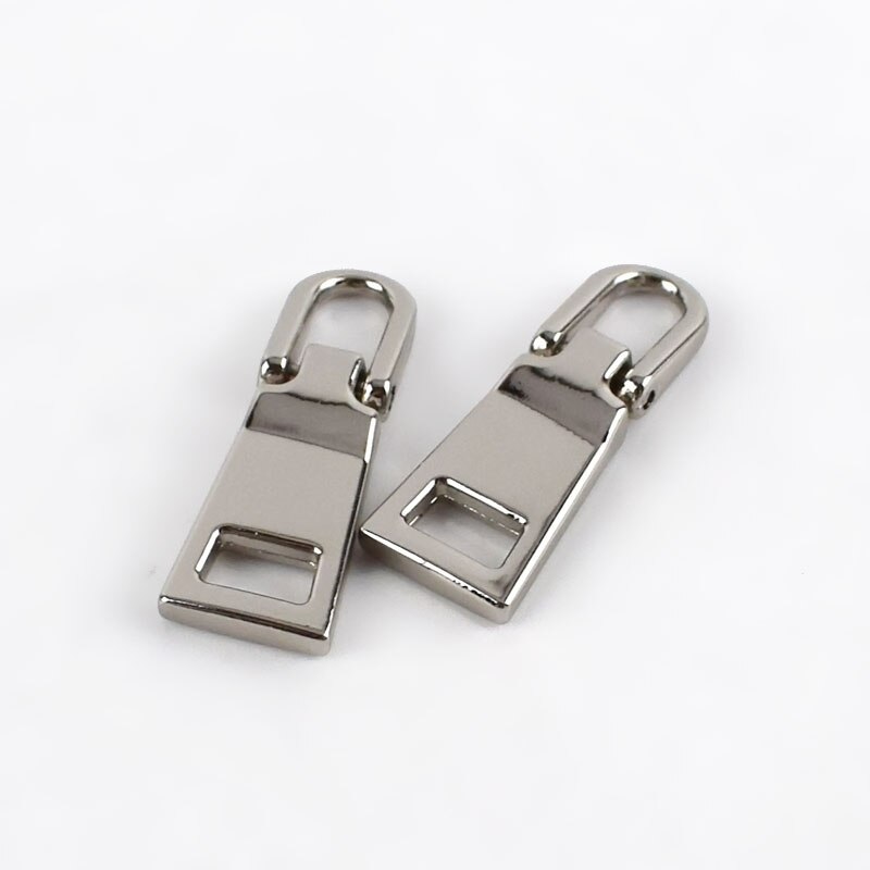 Meetee 10Pcs 9X28Mm 3 # Metalen Rits Trekkers Ritsen Pull Tab Zip Reparatie Kits Diy Kleermaker gereedschap Naaien Hardware Accessoires: Silver