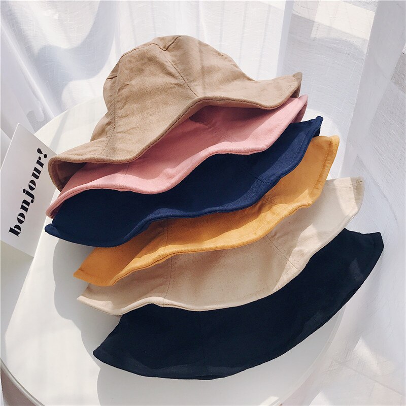 Bucket Hat Women Summer Linen Hats uv Protection Sun Hats For Women Foldable Cute Bucket Hat Black Beige Yellow Khaki Navy Blue