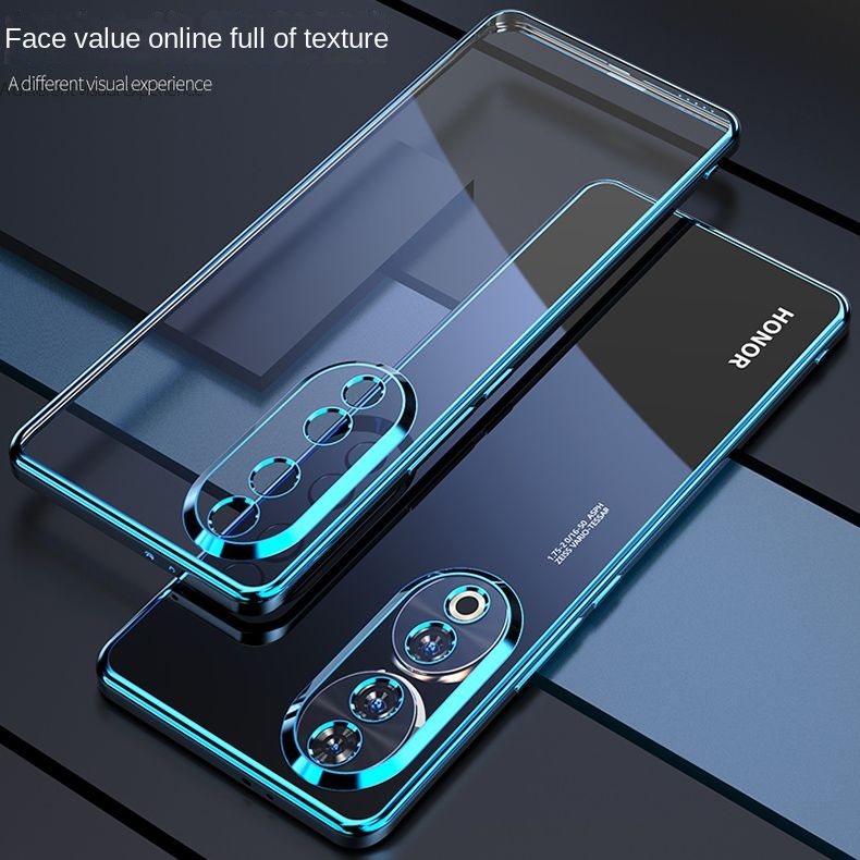 Para Huawei Honor 90 80 70 60 50 Pro funda suave TPU transparente chapado funda protectora trasera delgada fundas para Honor 90Pro Shell: EVA / Negro