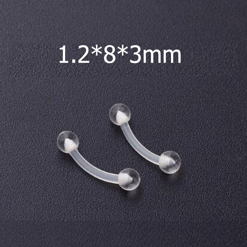 5 uds piercing lengua mancuerna damas Simple anillo de nariz estilo perno de retención transparente para mujeres joyería del cuerpo Bioflex